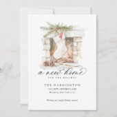 Weihnachts-Strumpf Eine neue Zuhause-Kalligrafie-B Ankündigung (Vorderseite)