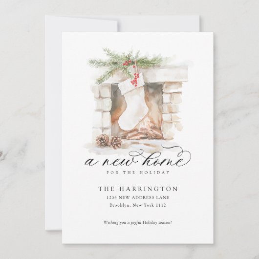 Weihnachts-Strumpf Eine neue Zuhause-Kalligrafie-B Ankündigung (Vorderseite)