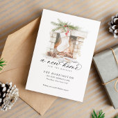 Weihnachts-Strumpf Eine neue Zuhause-Kalligrafie-B Ankündigung