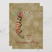 Weihnachts-Strumpf Einladung (Vorne/Hinten)