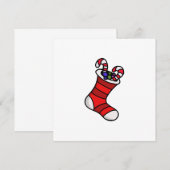 Weihnachts-Strumpf Einladung (Vorne/Hinten)