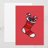 Weihnachts-Strumpf Feiertagskarte (Vorne/Hinten)