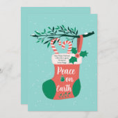 Weihnachts-Strumpf Feiertagskarte (Vorne/Hinten)