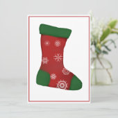 Weihnachts-Strumpf Feiertagskarte (Stehend Vorderseite)