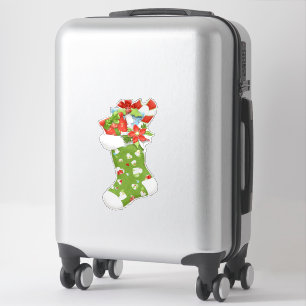 Weihnachts-Strumpf Festtagsaufkleber Aufkleber
