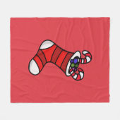 Weihnachts-Strumpf Fleecedecke (Vorderseite (Horizontal))