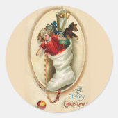 Weihnachts-Strumpf-Geschenke Runder Aufkleber (Vorderseite)