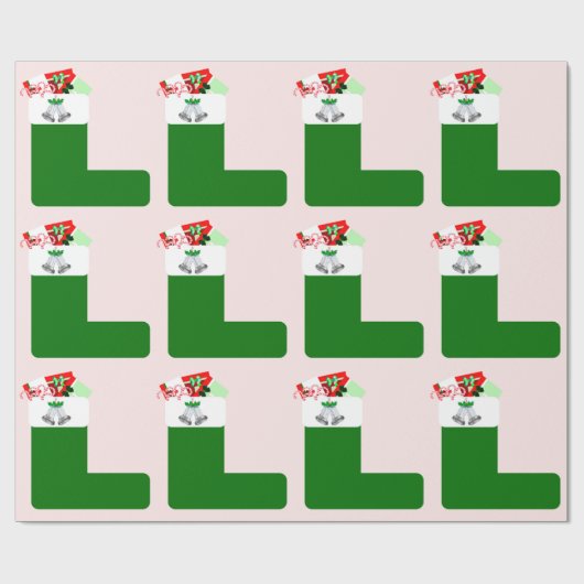 Weihnachts-Strumpf Geschenkpapier (Flach)