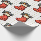 Weihnachts-Strumpf Geschenkpapier (Ecke)