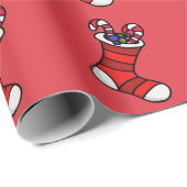 Weihnachts-Strumpf Geschenkpapier (Rolleneckpunkt)