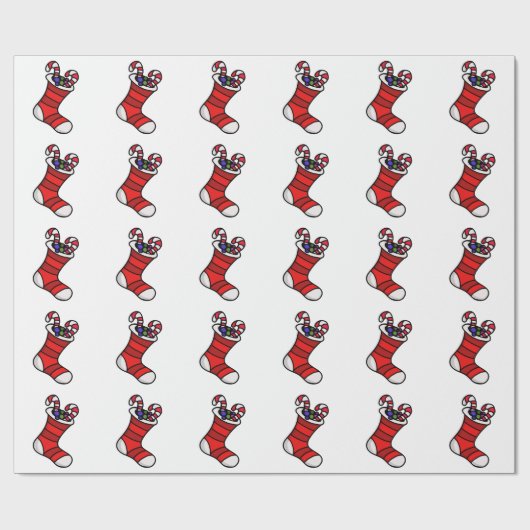 Weihnachts-Strumpf Geschenkpapier (Flach)