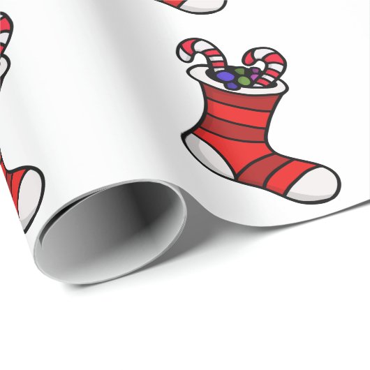 Weihnachts-Strumpf Geschenkpapier (Rolleneckpunkt)