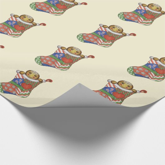 Weihnachts-Strumpf Geschenkpapier (Ecke)