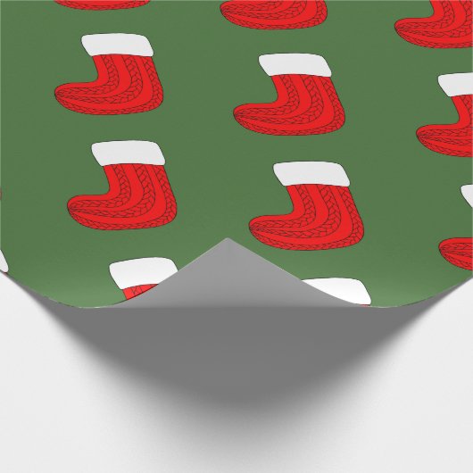 Weihnachts-Strumpf Geschenkpapier (Ecke)