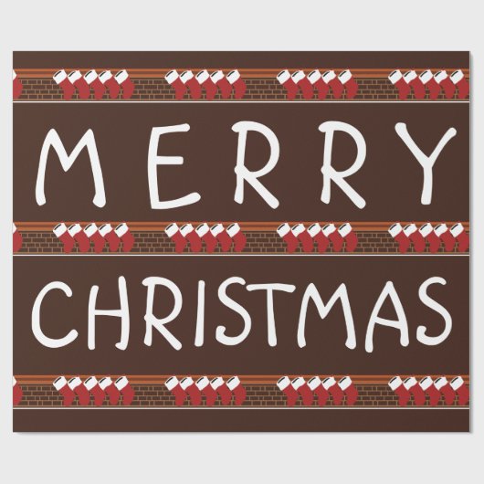 Weihnachts-Strumpf Geschenkpapier (Flach)