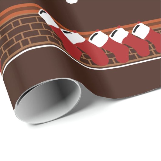 Weihnachts-Strumpf Geschenkpapier (Rolleneckpunkt)