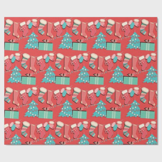 Weihnachts-Strumpf Geschenkpapier (Flach)