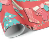 Weihnachts-Strumpf Geschenkpapier (Rolleneckpunkt)