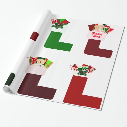Weihnachts-Strumpf Geschenkpapier (Ungerollt)