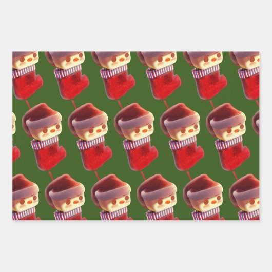 Weihnachts-Strumpf Geschenkpapier Set (Vorderseite 2)