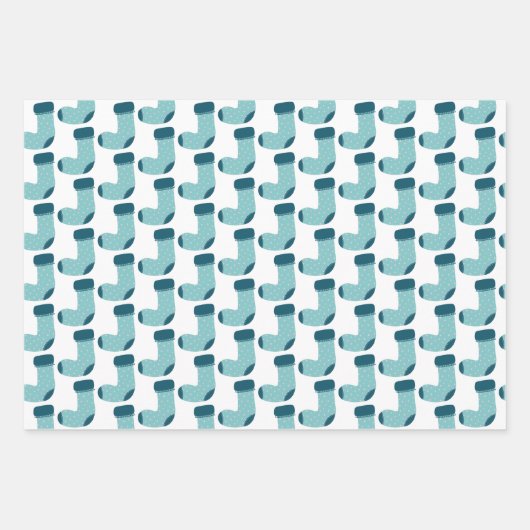 Weihnachts-Strumpf Geschenkpapier Set (Vorderseite 2)