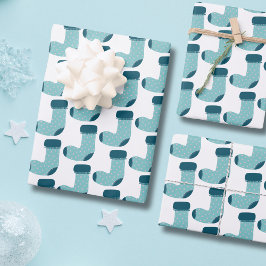 Weihnachts-Strumpf Geschenkpapier Set