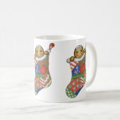 Weihnachts-Strumpf Gingerbrett Kaffeezubereitung T Kaffeetasse (VorderseiteRechts)
