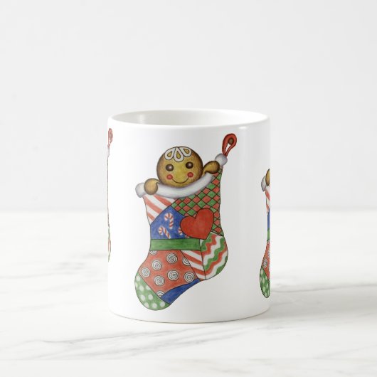 Weihnachts-Strumpf Gingerbrett Kaffeezubereitung T Kaffeetasse (Mittel)