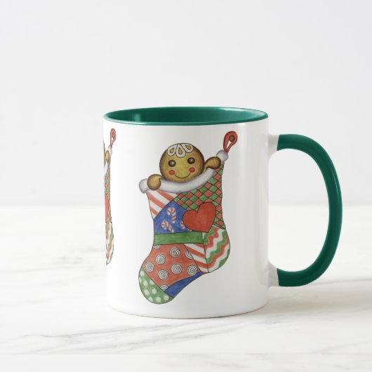 Weihnachts-Strumpf Gingerbrett Kaffeezubereitung T Tasse (Rechts)