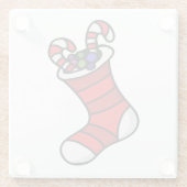 Weihnachts-Strumpf Glasuntersetzer (Rückseite)