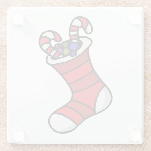 Weihnachts-Strumpf Glasuntersetzer (Rückseite)