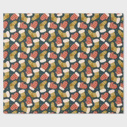 Weihnachts-Strumpf Gloves Weihnachtsfeiertag Geschenkpapier (Flach)