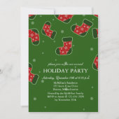 Weihnachts-Strumpf Grüne Feiertage Party Einladung (Vorderseite)