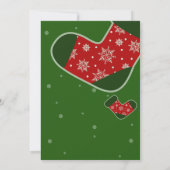 Weihnachts-Strumpf Grüne Feiertage Party Einladung (Rückseite)