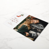 Weihnachts-Strumpf Hinweis Foto Weihnachten Folieneinladung (Gedreht)