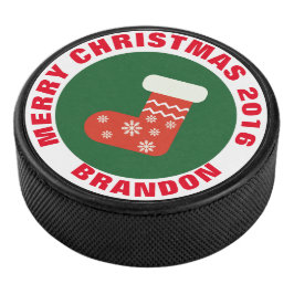 Weihnachts-Strumpf Hockey Puck