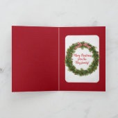 Weihnachts-Strumpf im Schneefenster Feiertagskarte (Innenseite)