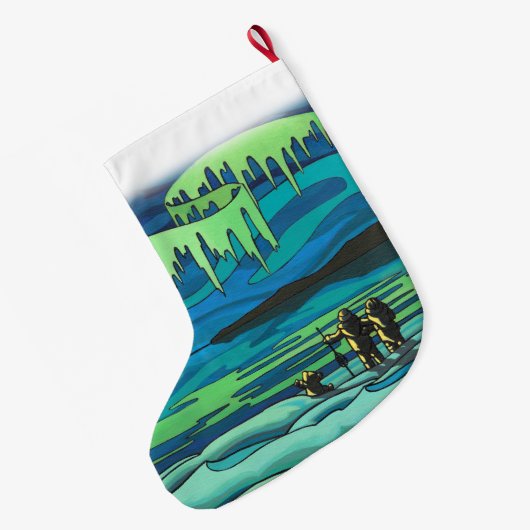 Weihnachts-Strumpf im Winter Personalisiert Strump Großer Weihnachtsstrumpf (Rückseite (Hängend))