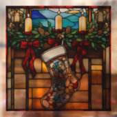 Weihnachts-Strumpf-Imitate aus festem Glas Fensteraufkleber (Blatt 2)