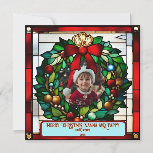 Weihnachts-Strumpf-Imitate: Festgelegte Glaskarte (Rückseite)