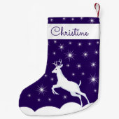Weihnachts-Strumpf Jumping Rentier Snow Night Sta Kleiner Weihnachtsstrumpf (Rückseite)