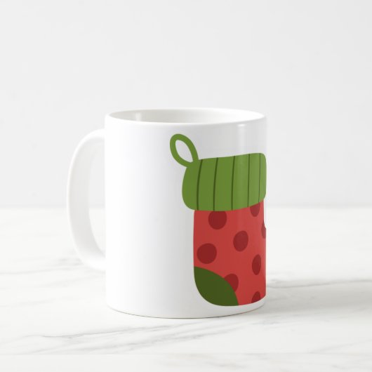 Weihnachts-Strumpf Kaffeetasse (Vorderseite Links)