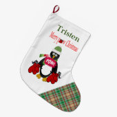 Weihnachts-Strumpf, Kariert Boxing Pinguin Pow Lar Großer Weihnachtsstrumpf (Vorderansicht (hängend))