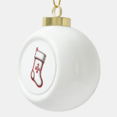 Weihnachts-Strumpf Keramik Kugel-Ornament (Rechts)