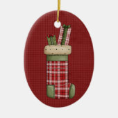 Weihnachts-Strumpf Keramik Weihnachtsschmuck (Vorne)