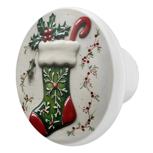 Weihnachts-Strumpf Keramikknauf (Rechts)