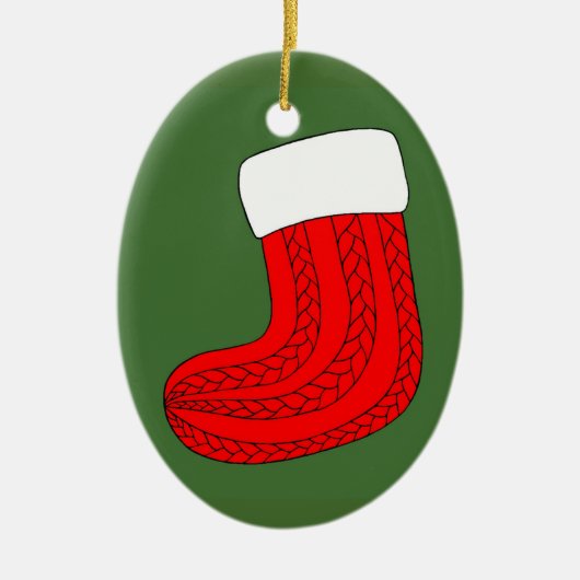 Weihnachts-Strumpf Keramikornament (Vorne)