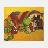 Weihnachts-Strumpf Kitty Cat v1 Fleecedecke (Vorderseite (Horizontal))