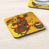 Weihnachts-Strumpf Kitty Cat v2 Getränkeuntersetzer (Linke Seite)