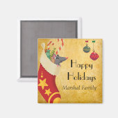 Weihnachts-Strumpf Magnet (Vorderseite/Rückseite)